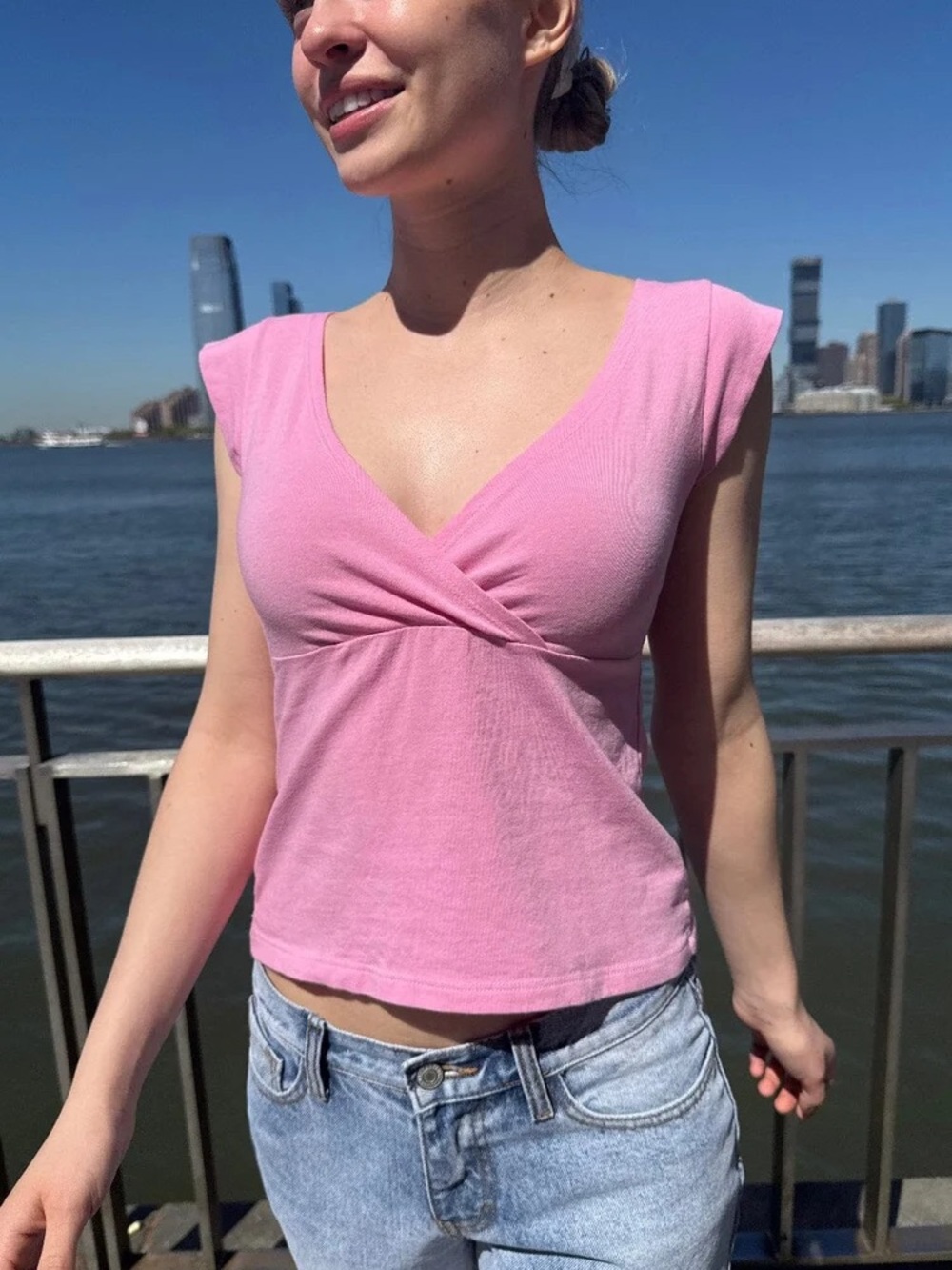 Brandy Melville Pink Amara top and Priscilla pants set